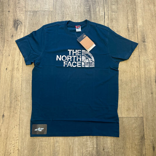 The North Face Woodcut T-Shirt - Navy - M
