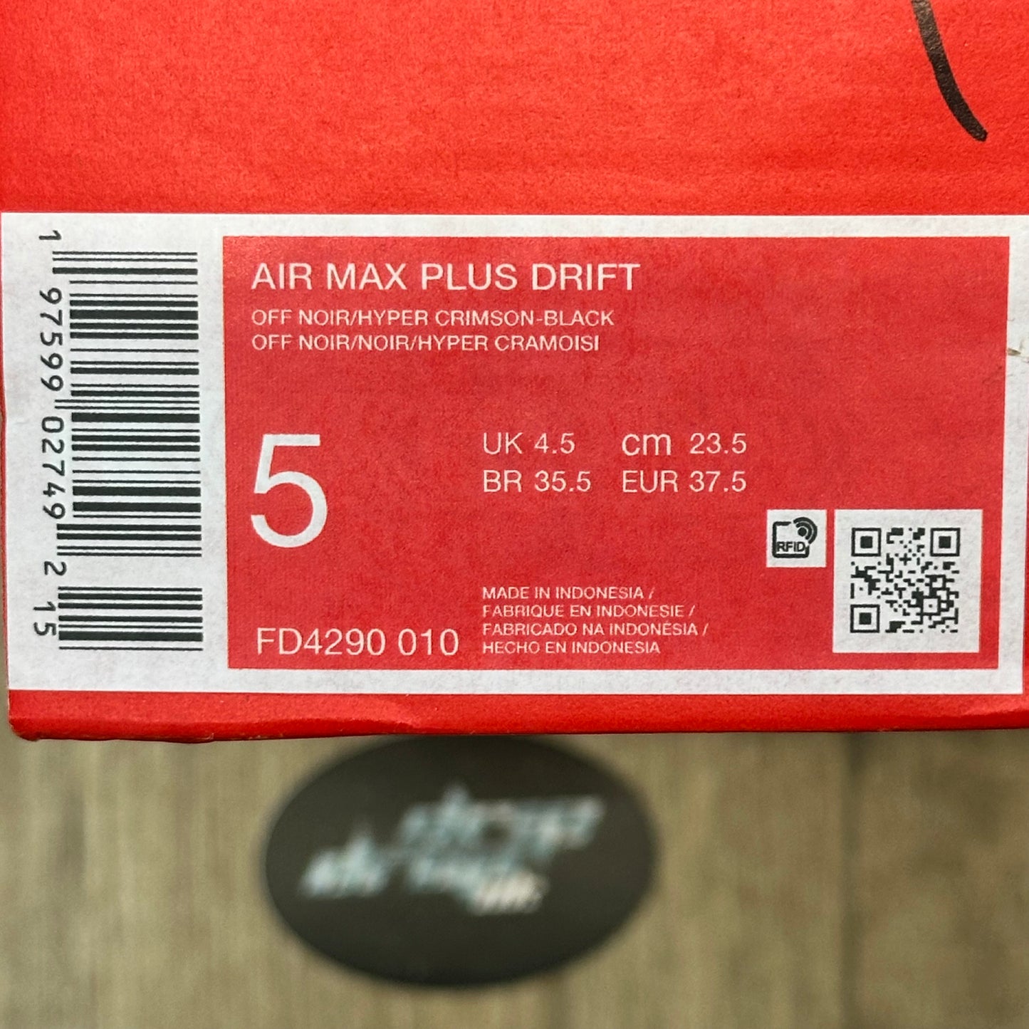 Nike Air Max Plus Tn Drift - Dragon Red - UK 4.5